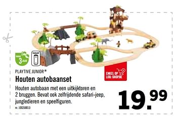 Promoties Houten autobaanset - Playtive Junior - Geldig van 16/10/2019 tot 08/12/2019 bij Lidl