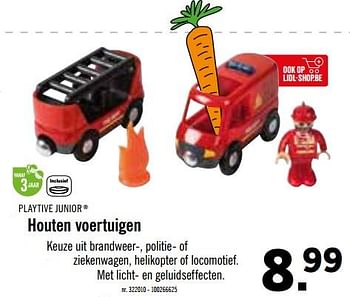 Promoties Houten voertuigen - Playtive Junior - Geldig van 16/10/2019 tot 08/12/2019 bij Lidl