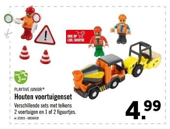 Promoties Houten voertuigenset - Playtive Junior - Geldig van 16/10/2019 tot 08/12/2019 bij Lidl