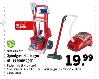 Promoties Speelgoedstofzuiger of -bezemwagen - Vileda Junior - Geldig van 16/10/2019 tot 08/12/2019 bij Lidl