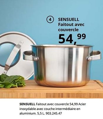 Promoties Sensuell faitout avec couvercle - Huismerk - Ikea - Geldig van 23/08/2019 tot 31/07/2020 bij Ikea