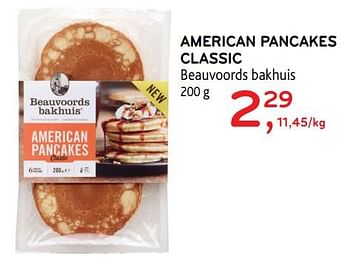 Promoties American pancakes classic beauvoords bakhuis - Beauvoords Bakhuis - Geldig van 23/10/2019 tot 05/11/2019 bij Alvo