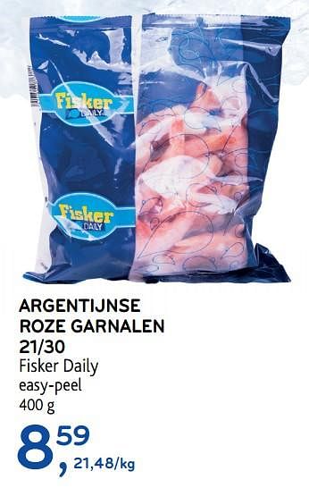 Promoties Argentijnse roze garnalen 21-30 fisker daily - Fisker - Geldig van 23/10/2019 tot 05/11/2019 bij Alvo