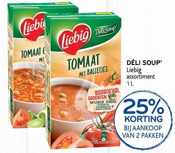 Promoties Déli soup` liebig 25% korting bij aankoop van 2 pakken - Liebig - Geldig van 23/10/2019 tot 05/11/2019 bij Alvo
