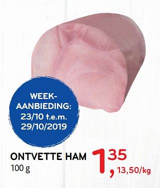 Promoties Ontvette ham - Huismerk - Alvo - Geldig van 23/10/2019 tot 29/10/2019 bij Alvo