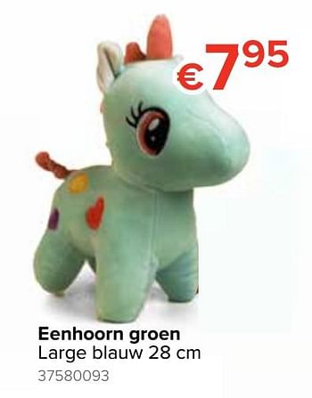 Promoties Eenhoorn groen large blauw - Huismerk - Euroshop - Geldig van 21/10/2019 tot 06/12/2019 bij Euro Shop
