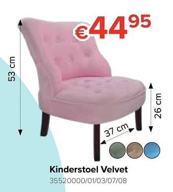Promoties Kinderstoel velvet - Huismerk - Euroshop - Geldig van 21/10/2019 tot 06/12/2019 bij Euro Shop