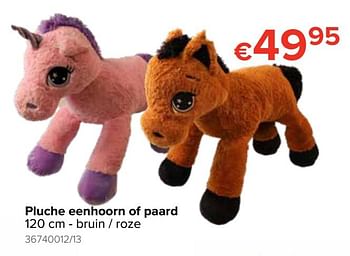 Promoties Pluche eenhoorn of paard bruin - roze - Huismerk - Euroshop - Geldig van 21/10/2019 tot 06/12/2019 bij Euro Shop