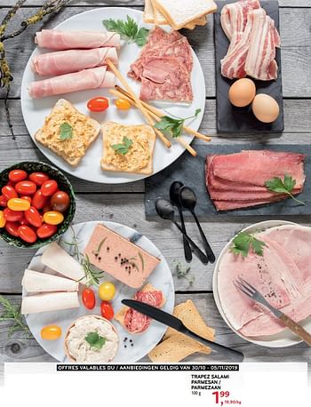 Promotions Trapez salami parmesan - Produit maison - Alvo - Valide de 30/10/2019 à 05/11/2019 chez Alvo