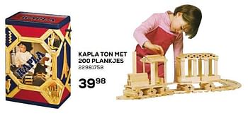 Promoties Kapla ton met 200 plankjes - Kapla - Geldig van 17/10/2019 tot 12/12/2019 bij Supra Bazar