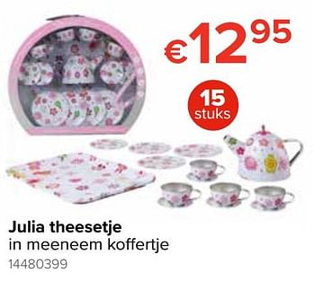 Promoties Julia theesetje in meeneem koffertje - Huismerk - Euroshop - Geldig van 21/10/2019 tot 06/12/2019 bij Euro Shop