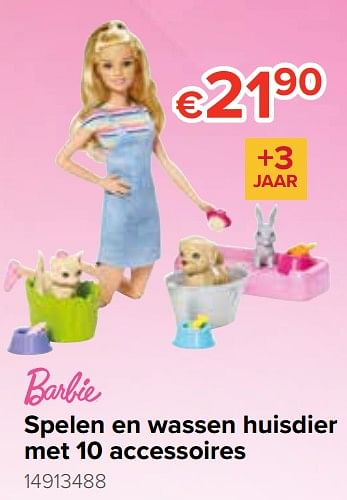 Promoties Spelen en wassen huisdier met 10 accessoires - Mattel - Geldig van 21/10/2019 tot 06/12/2019 bij Euro Shop