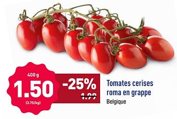Promoties Tomates cerises roma en grappe - Huismerk - Aldi - Geldig van 21/10/2019 tot 26/10/2019 bij Aldi