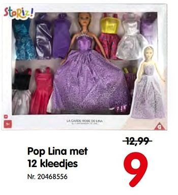 Promoties Pop lina met 12 kleedjes - Lina - Geldig van 09/10/2019 tot 01/12/2019 bij Fun