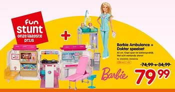 Promotions Barbie ambulance + dokter speelset - Mattel - Valide de 09/10/2019 à 01/12/2019 chez Fun