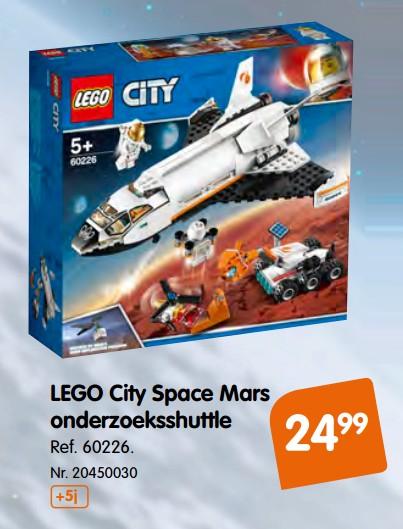 Promoties Lego city space mars onderzoeksshuttle - Lego - Geldig van 09/10/2019 tot 01/12/2019 bij Fun