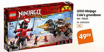 Promoties Lego ninjago cole`s grondboor - Lego - Geldig van 09/10/2019 tot 01/12/2019 bij Fun