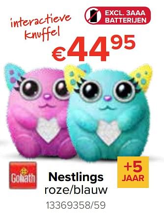 Promoties Nestlings roze-blauw - Goliath - Geldig van 21/10/2019 tot 06/12/2019 bij Euro Shop