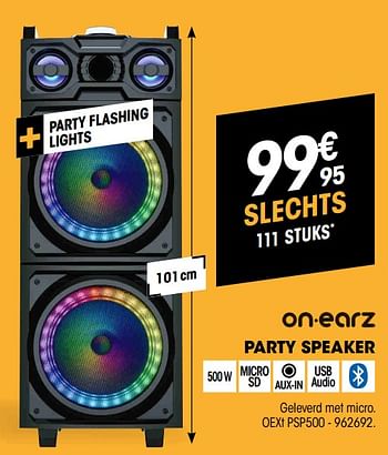 Promoties On-earz party speaker oext psp500 - On-earz - Geldig van 24/10/2019 tot 17/11/2019 bij Electro Depot