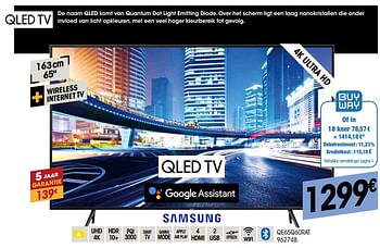 Promoties Samsung qe65q60rat - Samsung - Geldig van 24/10/2019 tot 17/11/2019 bij Electro Depot