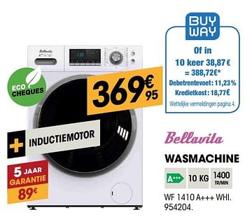 Promoties Bellavita wasmachine wf 1410 a+++ whi - Bellavita - Geldig van 24/10/2019 tot 17/11/2019 bij Electro Depot