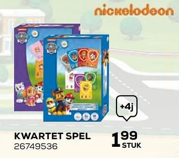 Promoties Kwartet spel - Nickelodeon - Geldig van 17/10/2019 tot 12/12/2019 bij Supra Bazar