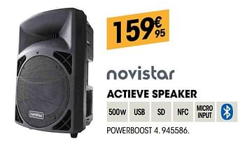 Promoties Novistar actieve speaker powerboost 4 - Novistar - Geldig van 24/10/2019 tot 17/11/2019 bij Electro Depot