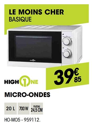 Promotions Highone micro-ondes ho-mo5 - HighOne - Valide de 24/10/2019 à 17/11/2019 chez Electro Depot