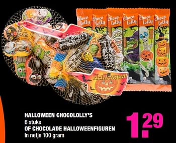 Promoties Halloween chocololly`s of chocolade halloweenfiguren - Huismerk - Big Bazar - Geldig van 21/10/2019 tot 23/11/2019 bij Big Bazar