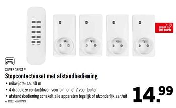 Promoties Stopcontactenset met afstandbediening - SilverCrest - Geldig van 28/10/2019 tot 02/11/2019 bij Lidl