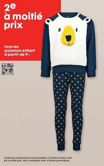 Promotions Pyjamas enfant - Produit maison - Hema - Valide de 16/10/2019 à 05/11/2019 chez Hema