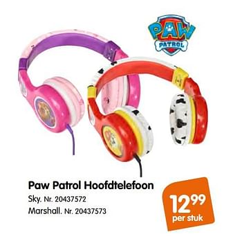 Promoties Paw patrol hoofdtelefoon - PAW  PATROL - Geldig van 09/10/2019 tot 01/12/2019 bij Fun