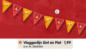 Promotions Vlaggenlijn sint en piet - Produit maison - Fun - Valide de 09/10/2019 à 01/12/2019 chez Fun