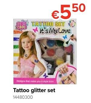 Promotions Tattoo glitter set - Produit Maison - Euroshop - Valide de 21/10/2019 à 06/12/2019 chez Euro Shop