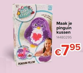 Promoties Maak je pinguin kussen - Huismerk - Euroshop - Geldig van 21/10/2019 tot 06/12/2019 bij Euro Shop