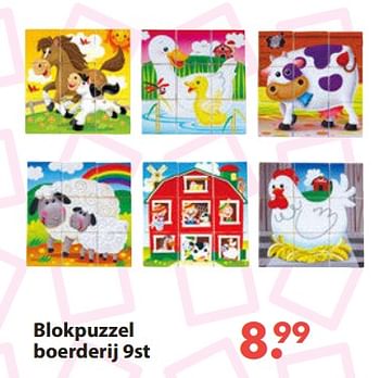 Promoties Blokpuzzel boerderij 9st - Huismerk - Europoint - Geldig van 28/10/2019 tot 06/12/2019 bij Europoint