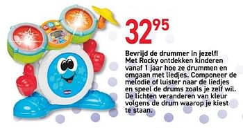 Promoties Bevrijd de drummer in jezelf! met rocky ontdekken kinderen vanaf 1 jaar hoe ze drummen en omgaan met liedjes - Huismerk - Deproost - Geldig van 15/10/2019 tot 30/11/2019 bij Deproost