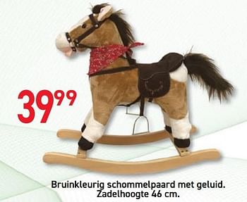 Promoties Bruinkleurig schommelpaard met geluid. zadelhoogte - Huismerk - Deproost - Geldig van 15/10/2019 tot 30/11/2019 bij Deproost