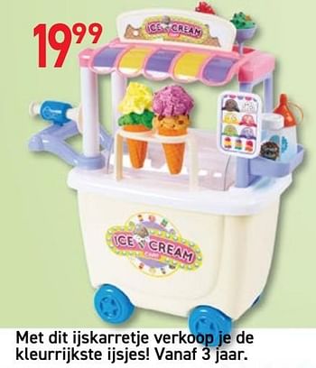 Promoties Met dit ijskarretje verkoop je de kleurrijkste ijsjes! vanaf 3 jaar - Huismerk - Deproost - Geldig van 15/10/2019 tot 30/11/2019 bij Deproost