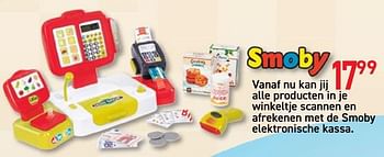 Promoties Vanaf nu kan jij alle producten in je winkeltje scannen en afrekenen met de smoby elektronische kassa - Smoby - Geldig van 15/10/2019 tot 30/11/2019 bij Deproost