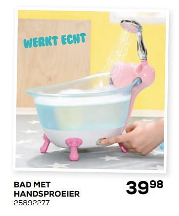 Promoties Bad met handsproeier - Baby Born - Geldig van 17/10/2019 tot 12/12/2019 bij Supra Bazar