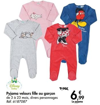 Promotion Carrefour Pyjama Velours Fille Ou Garcon Disney Baby Vetements Chaussures Valide Jusqua 4 Promobutler