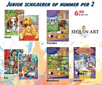 Promoties Junior schilderen op nummer per 2 Kat - Sequin Art - Geldig van 28/10/2019 tot 06/12/2019 bij Europoint