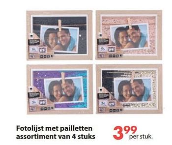 Promoties Fotolijst met pailletten assortiment - Huismerk - Europoint - Geldig van 28/10/2019 tot 06/12/2019 bij Europoint