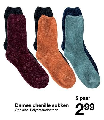 Pluche pop Evacuatie overdrijven Huismerk - Zeeman Dames chenille sokken - Promotie bij Zeeman