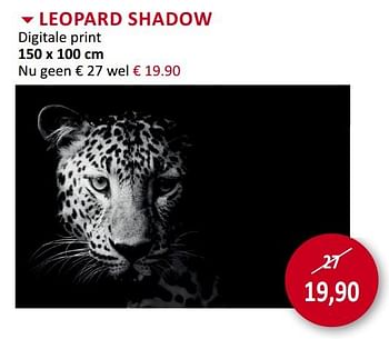 Promoties Leopard shadow digitale print - Huismerk - Weba - Geldig van 23/10/2019 tot 21/11/2019 bij Weba