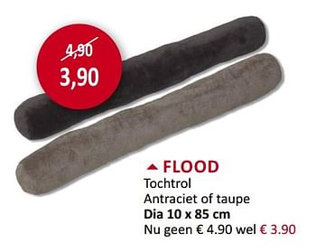 Promoties Flood tochtrol antraciet of taupe - Huismerk - Weba - Geldig van 23/10/2019 tot 21/11/2019 bij Weba