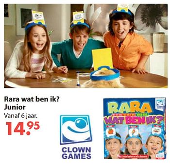 Promoties Rara wat ben ik? junior - Clown Games - Geldig van 28/10/2019 tot 06/12/2019 bij Europoint