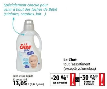 Le Chat Le Chat Bebe Lessive Liquide En Promotion Chez Colruyt