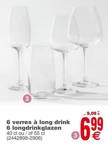 Promoties 6 verres à long drink 6 longdrinkglazen - Huismerk - Cora - Geldig van 29/10/2019 tot 09/11/2019 bij Cora